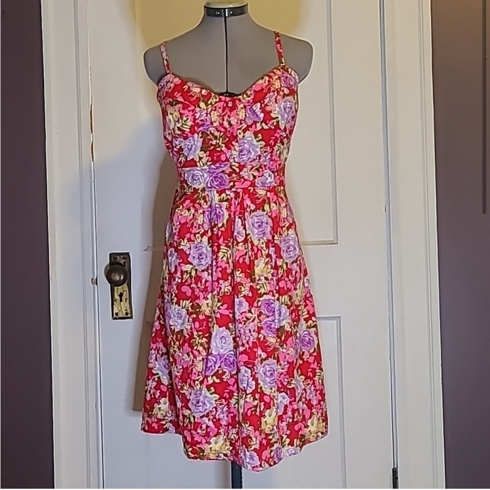 She’s Cool Red Floral Summer Dress